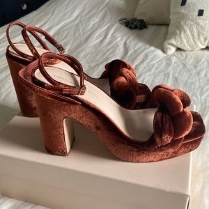 Loeffler Randall Fae Velvet Braided Platform Sandals